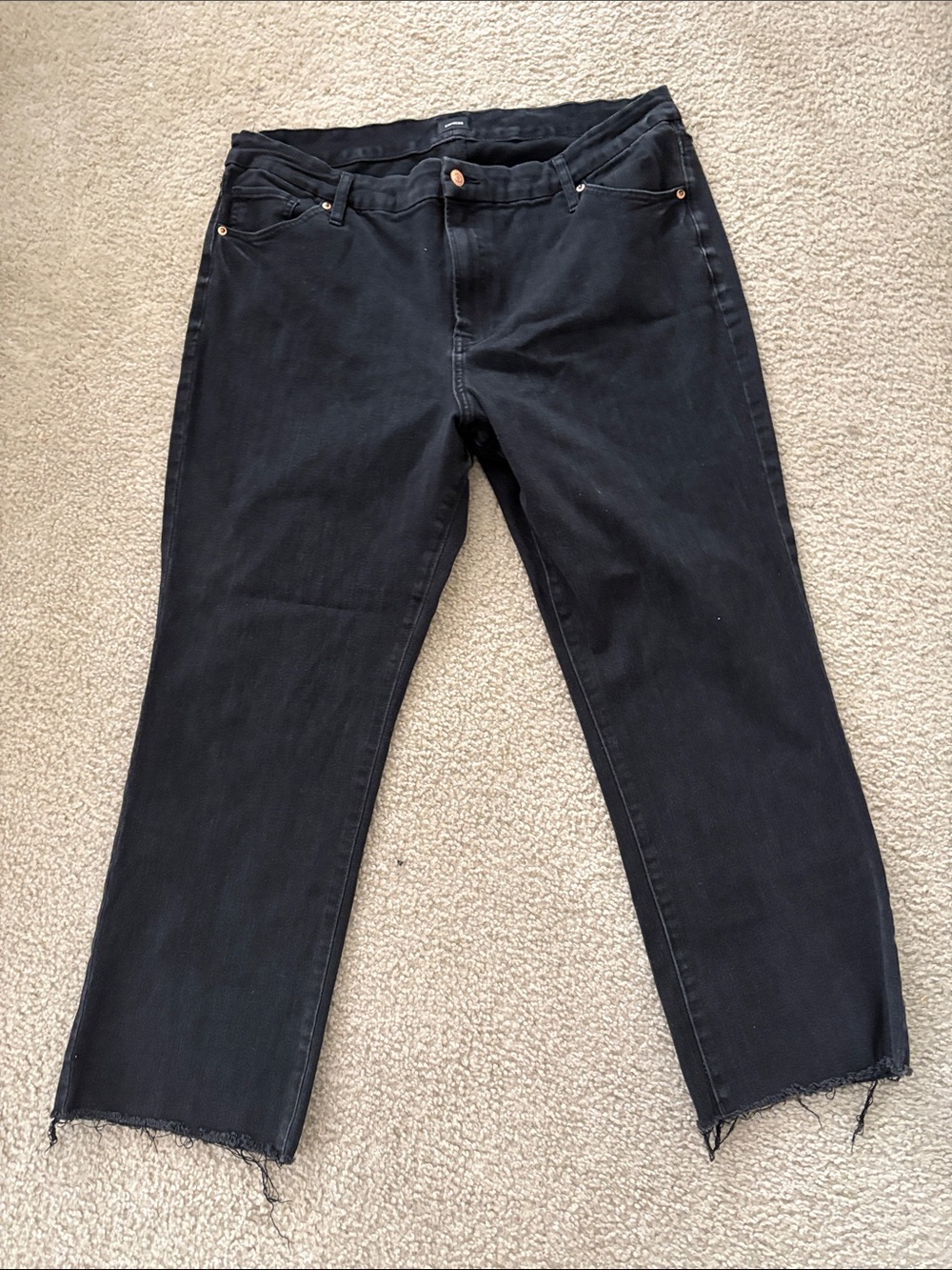 Woman’s Express Distressed Black Jeans XL 18 / 20